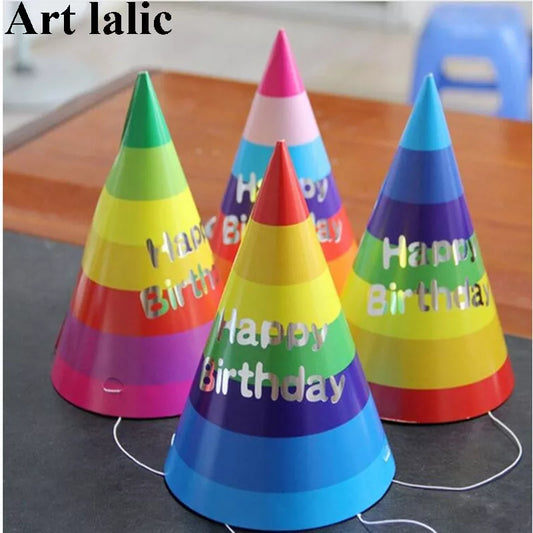 10Pcs Paper Cone Birthday Hats